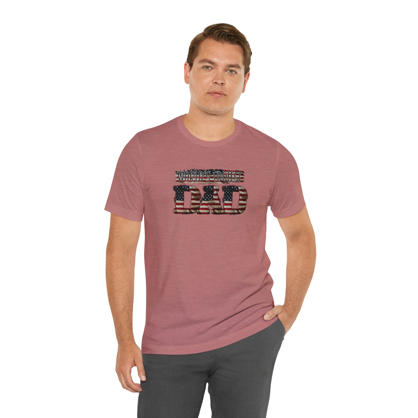 Worlds Coolest Dad Print Jersey Short Sleeve Tee