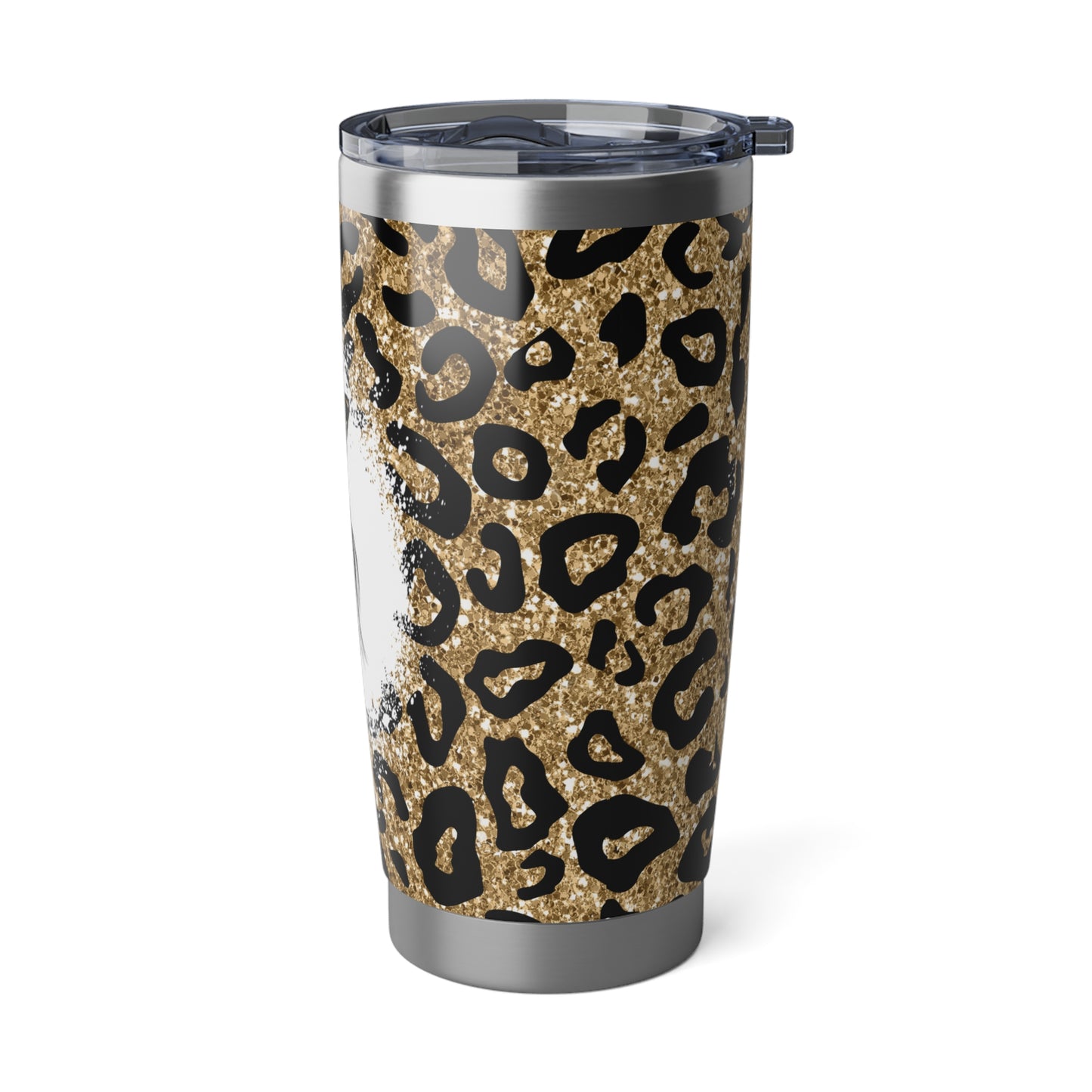 #MomLife Leopard Print, Skinny Steel Tumbler with Straw, 20oz