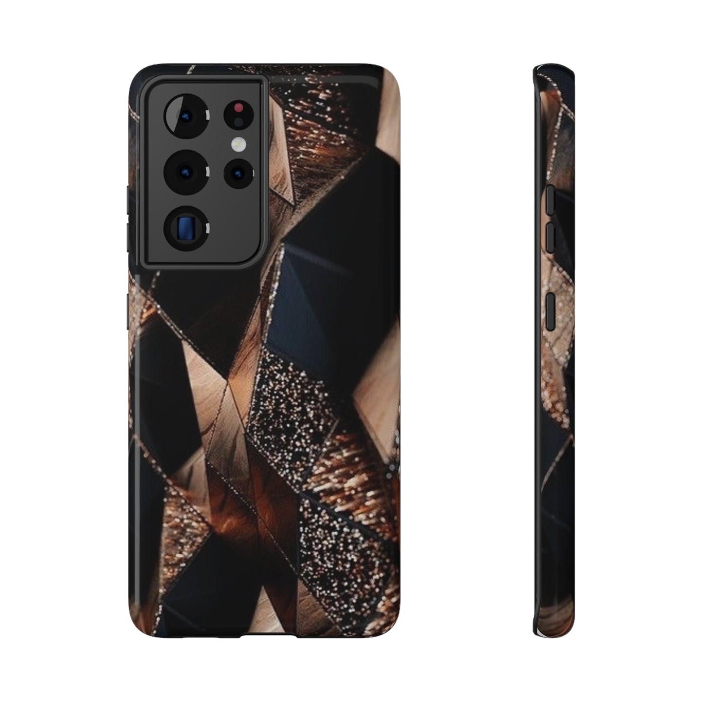 Black/Gold Print Impact-Resistant Cases