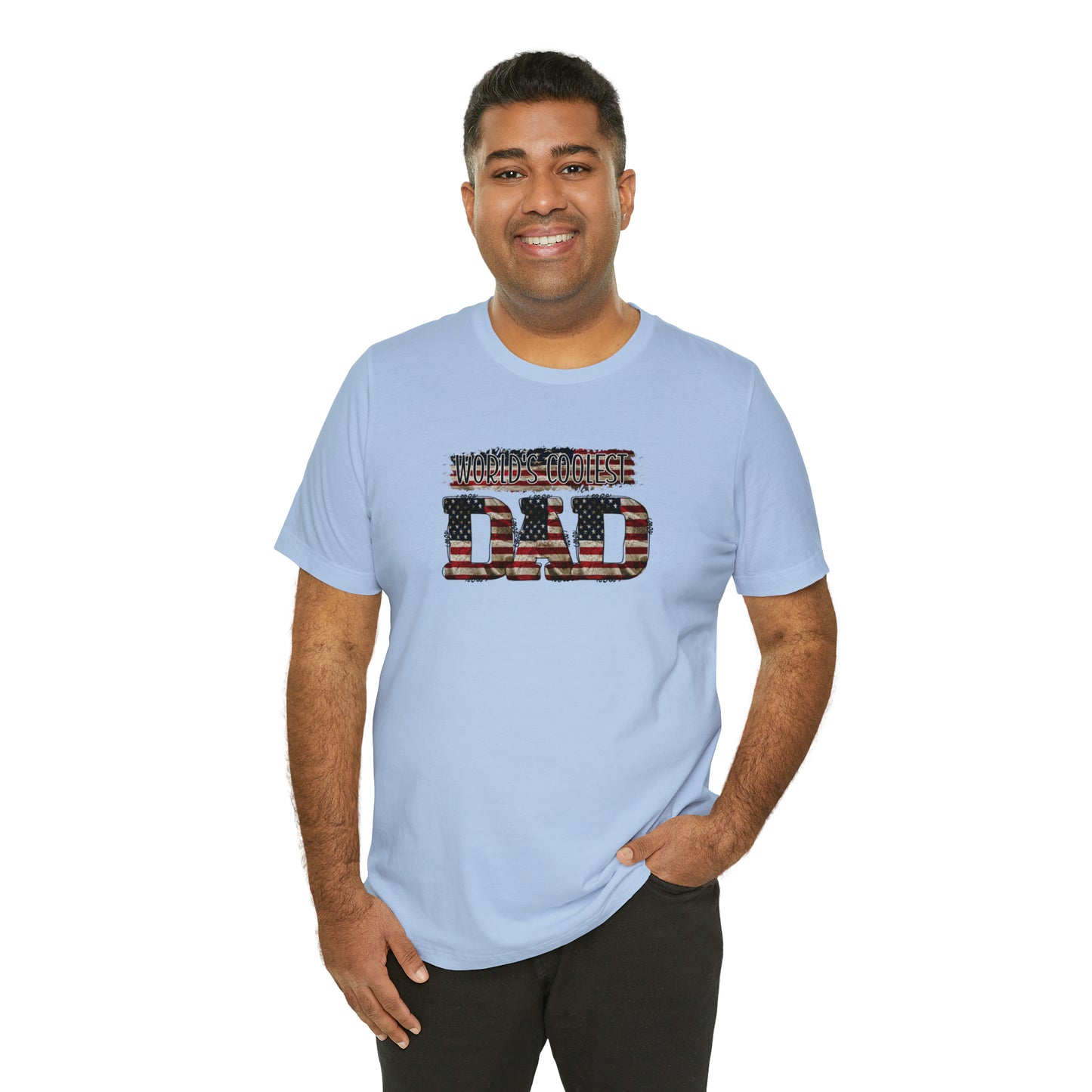 Worlds Coolest Dad Print Jersey Short Sleeve Tee