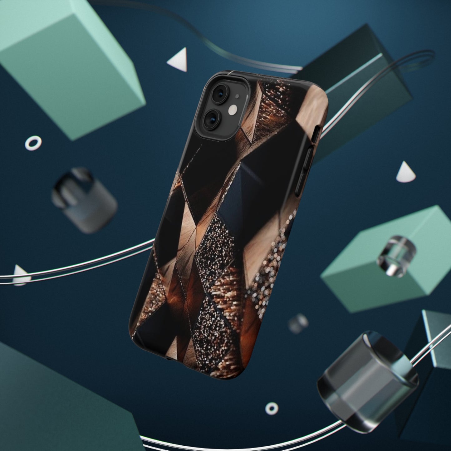 Black/Gold Print Impact-Resistant Cases