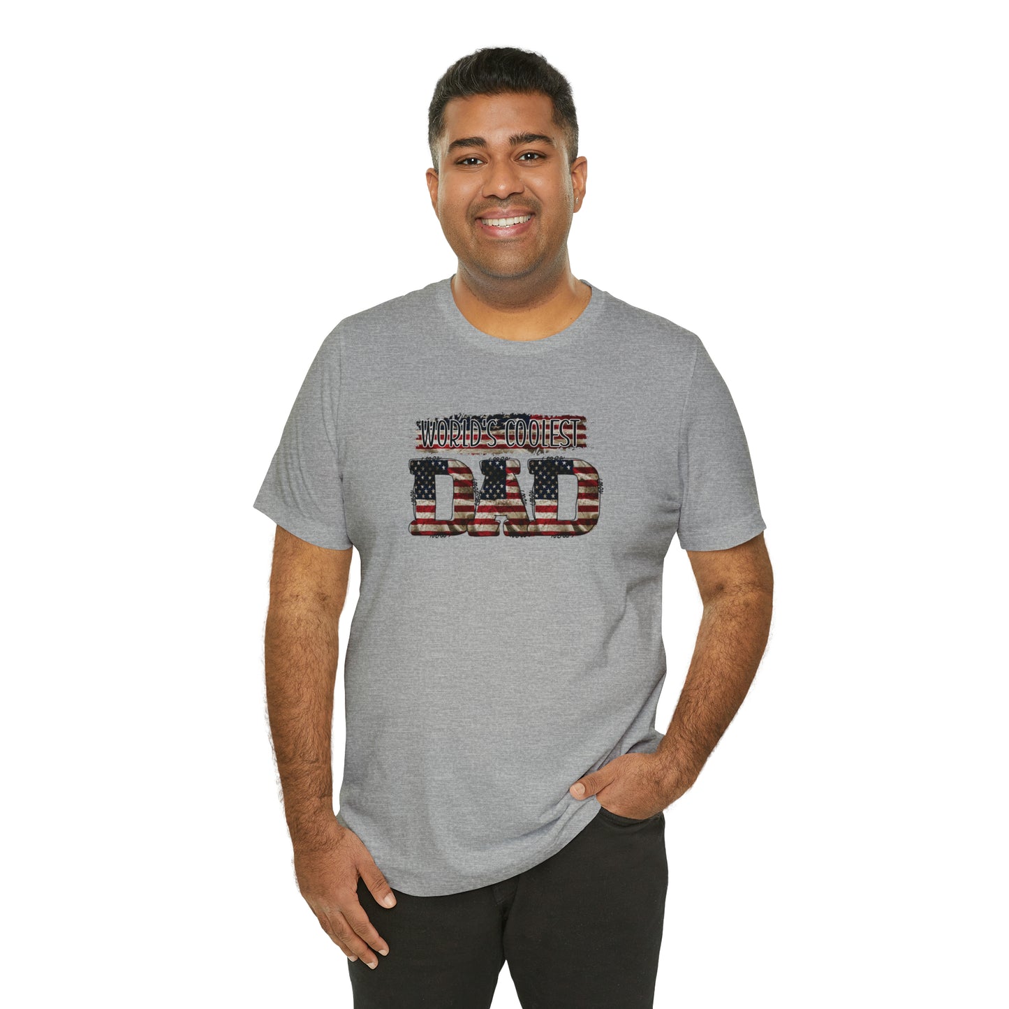 Worlds Coolest Dad Print Jersey Short Sleeve Tee