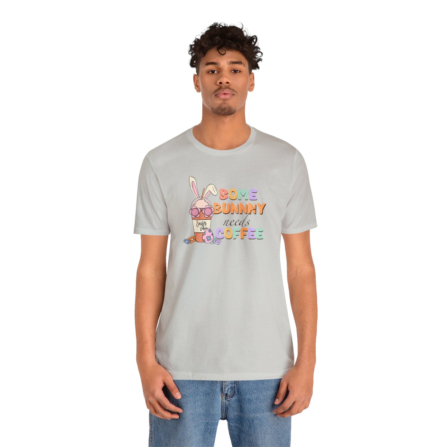 Some Bunny Needs Coffee Print Jersey Short Sleeve Tee