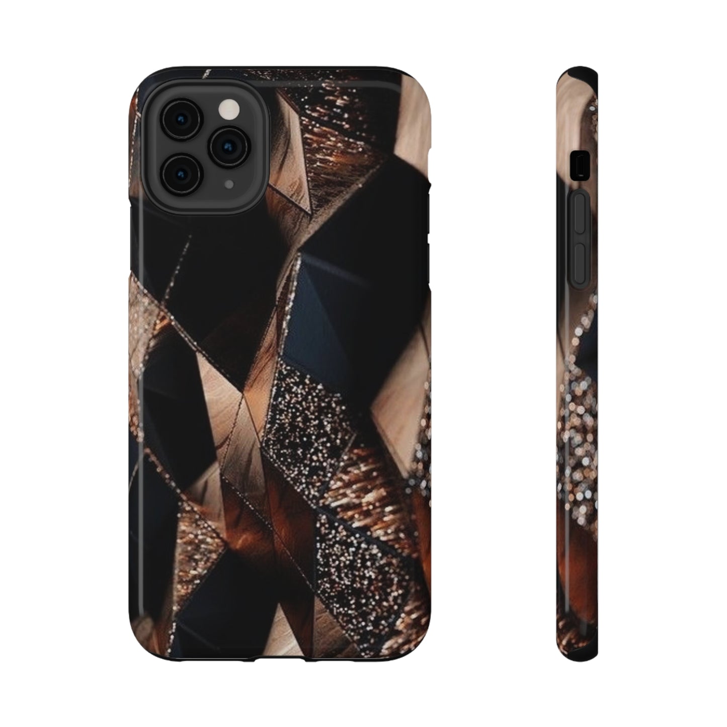 Black/Gold Print Impact-Resistant Cases