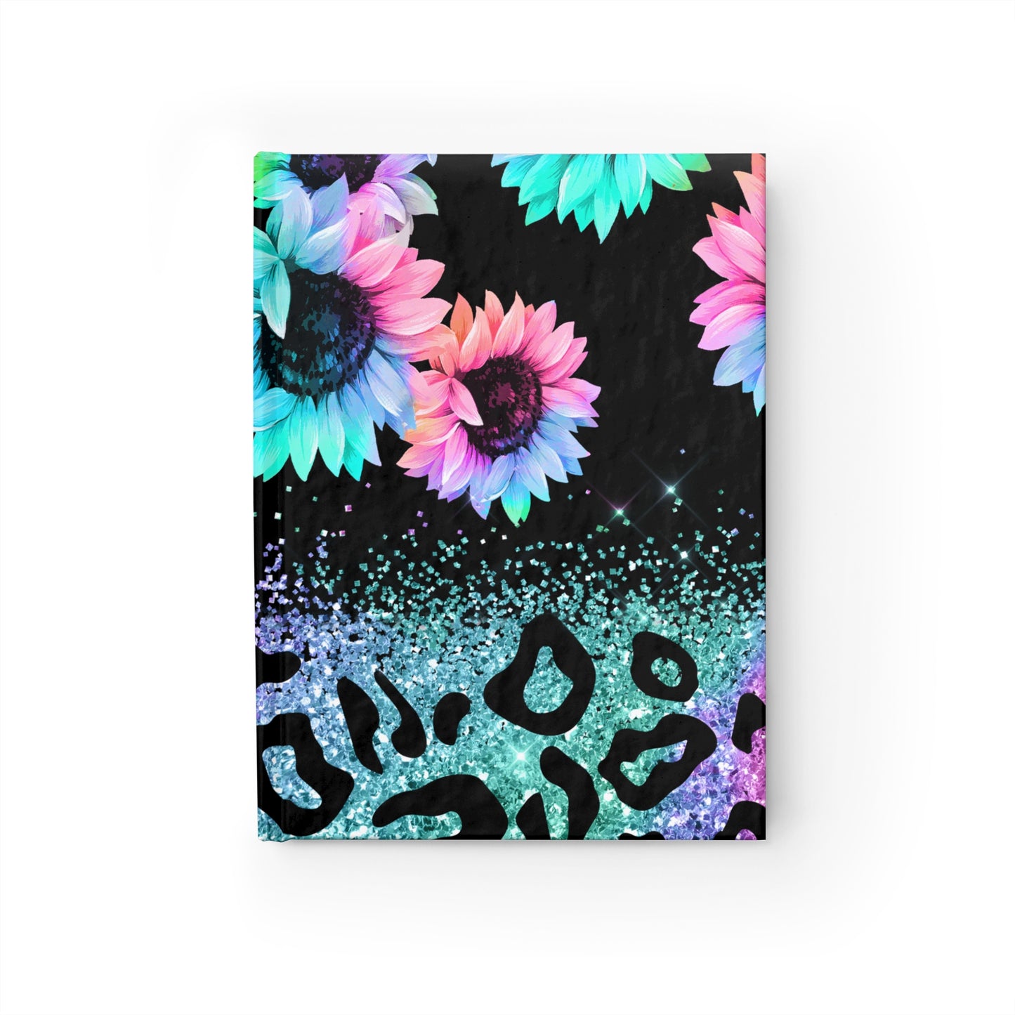 Leopard Sunflower Print Hardcover Journal - Ruled Line