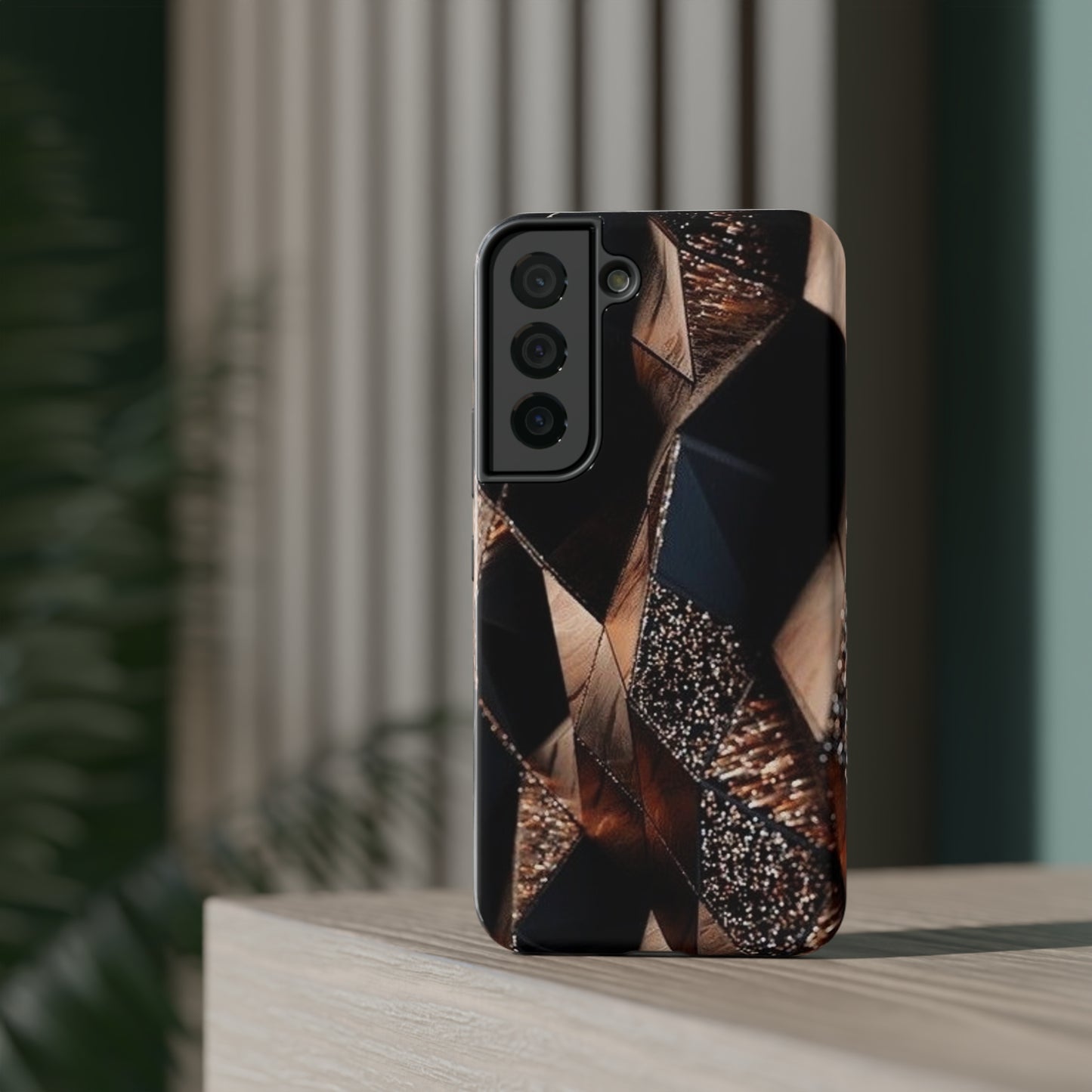 Black/Gold Print Impact-Resistant Cases