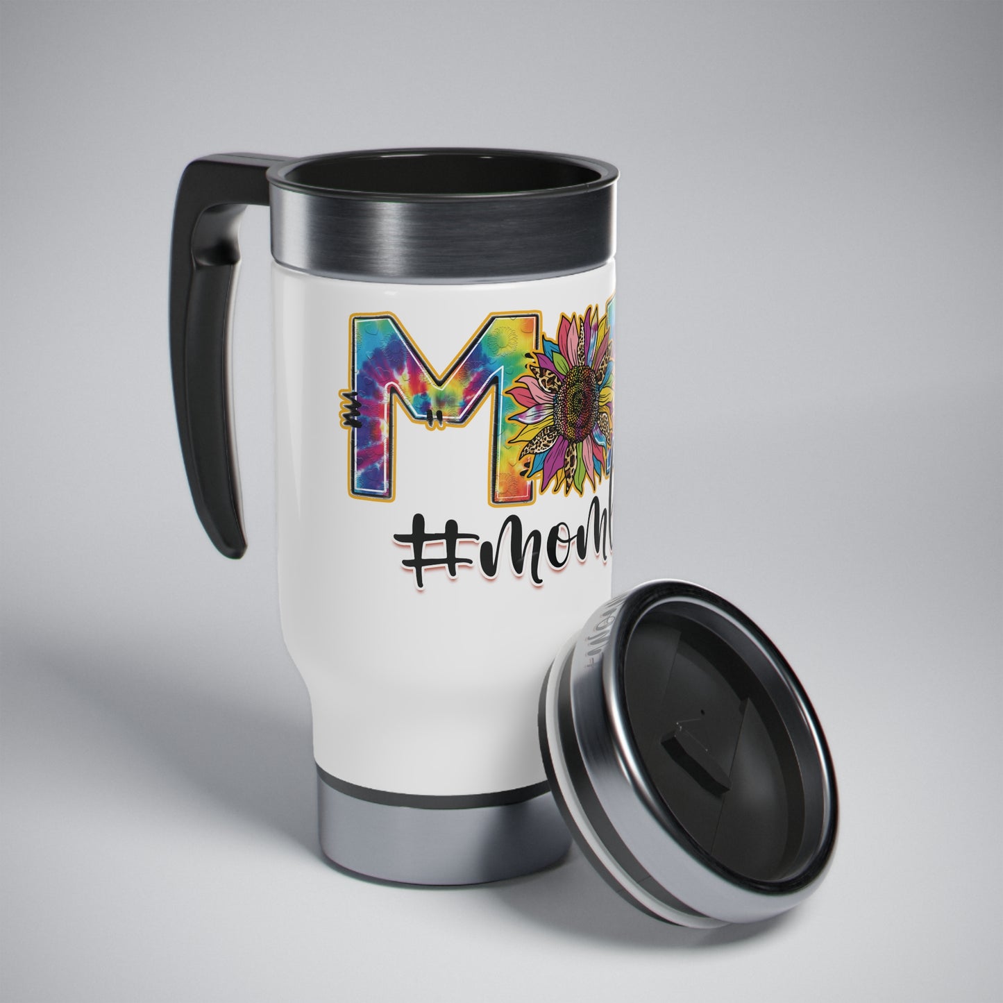 #MOM LIFE Stainless Steel Travel Mug with Handle, 14oz