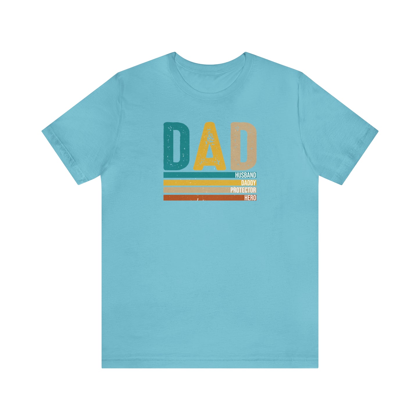 Dad, Husband, Daddy, Protector, Hero Print Jersey Short Sleeve Tee