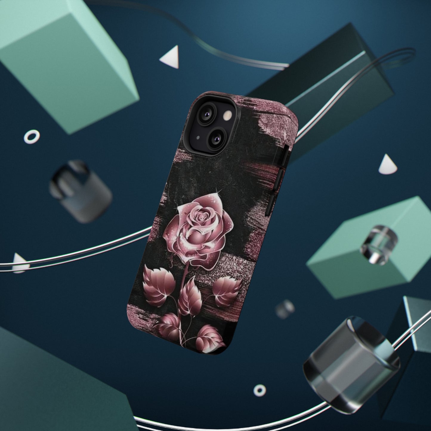 Pink Rose Print Impact-Resistant Cases