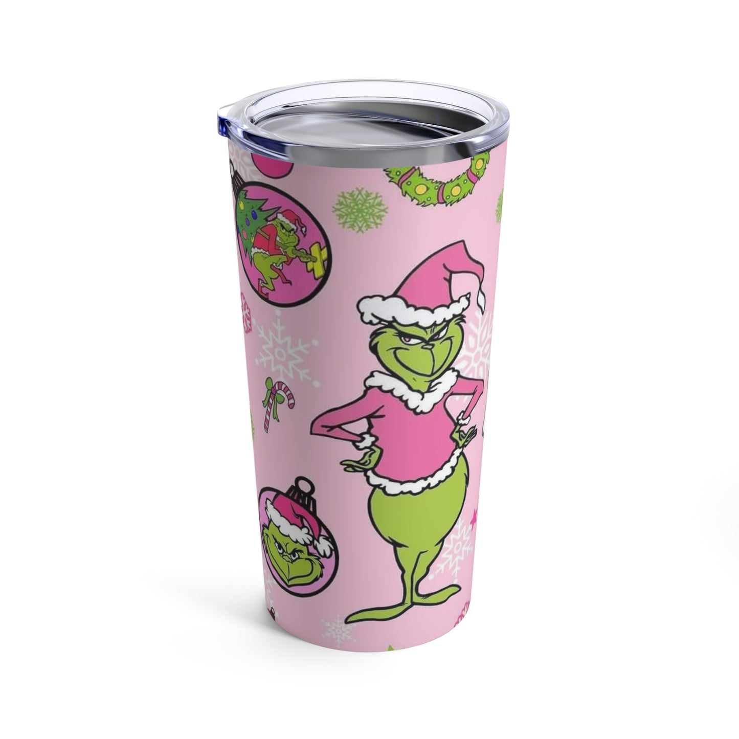 Grinch Mode, Skinny Steel Tumbler with Straw, 20oz