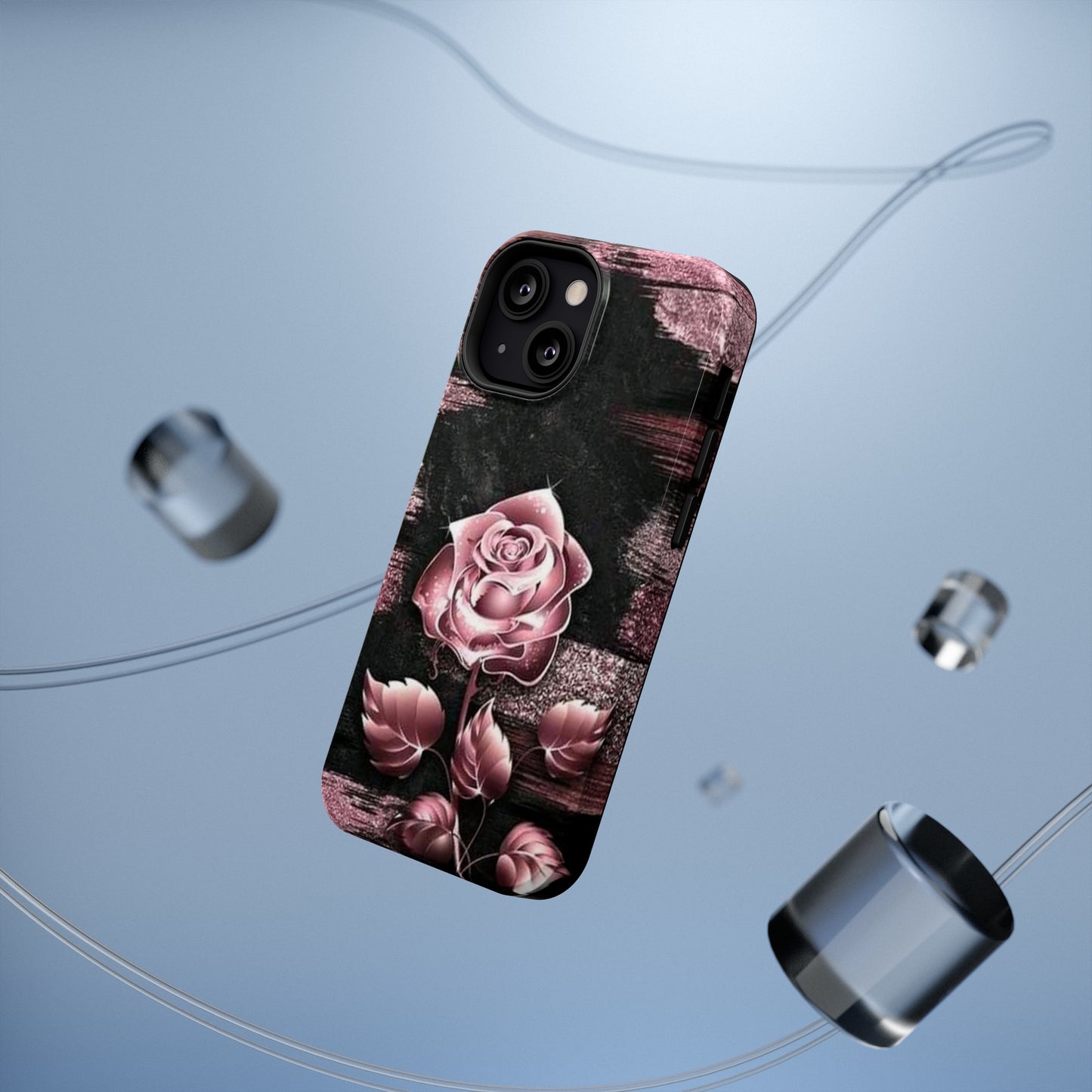 Pink Rose Print Impact-Resistant Cases