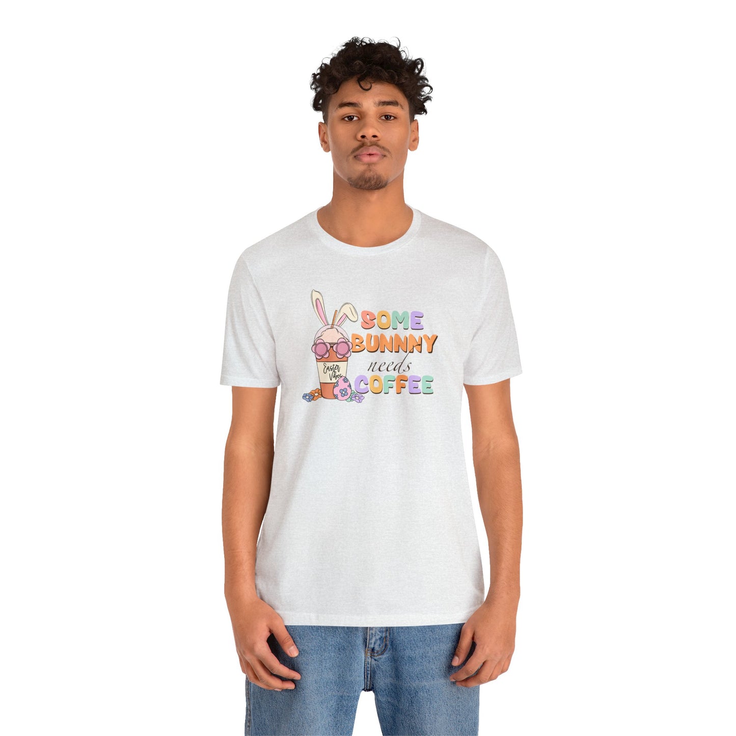 Some Bunny Needs Coffee Print Jersey Short Sleeve Tee