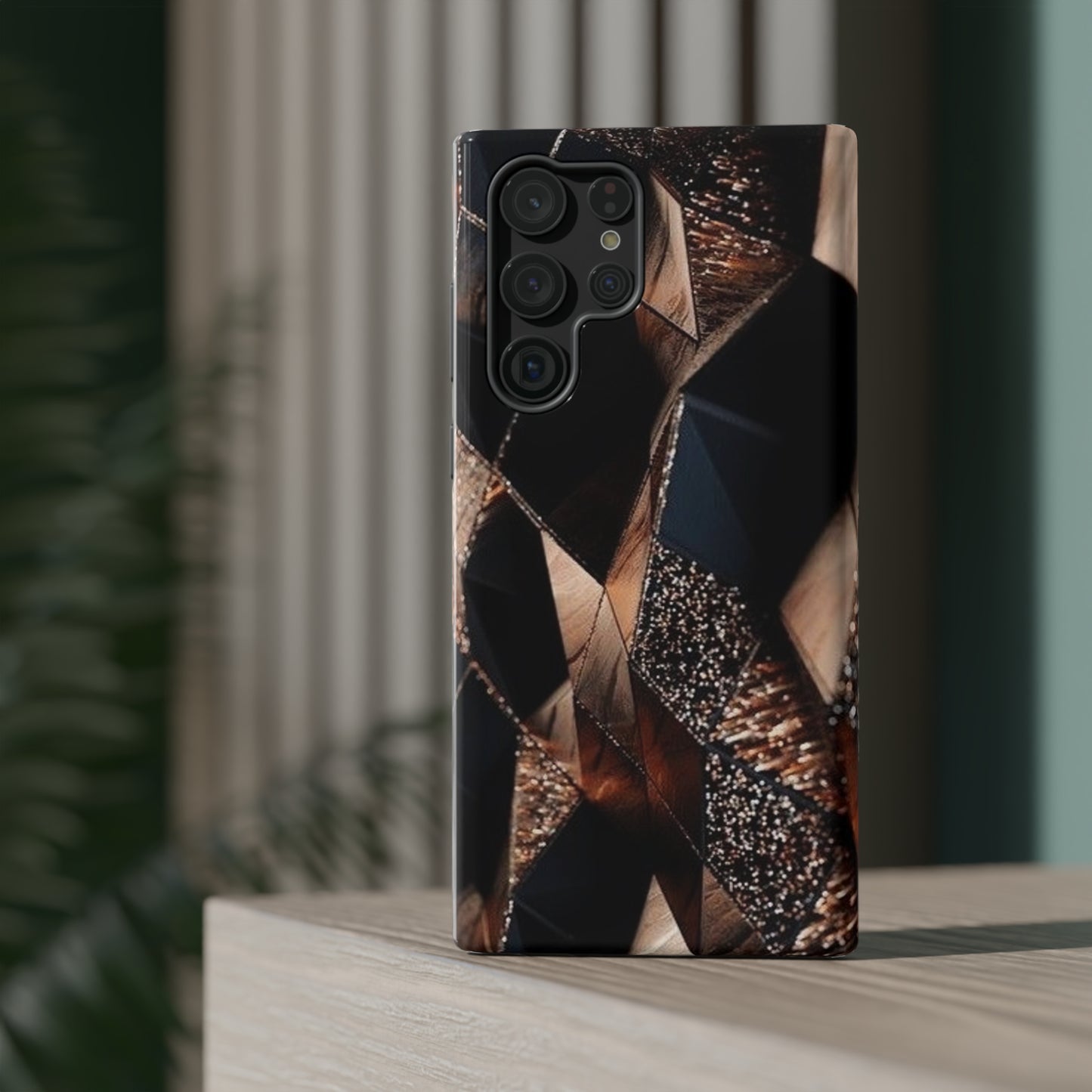 Black/Gold Print Impact-Resistant Cases
