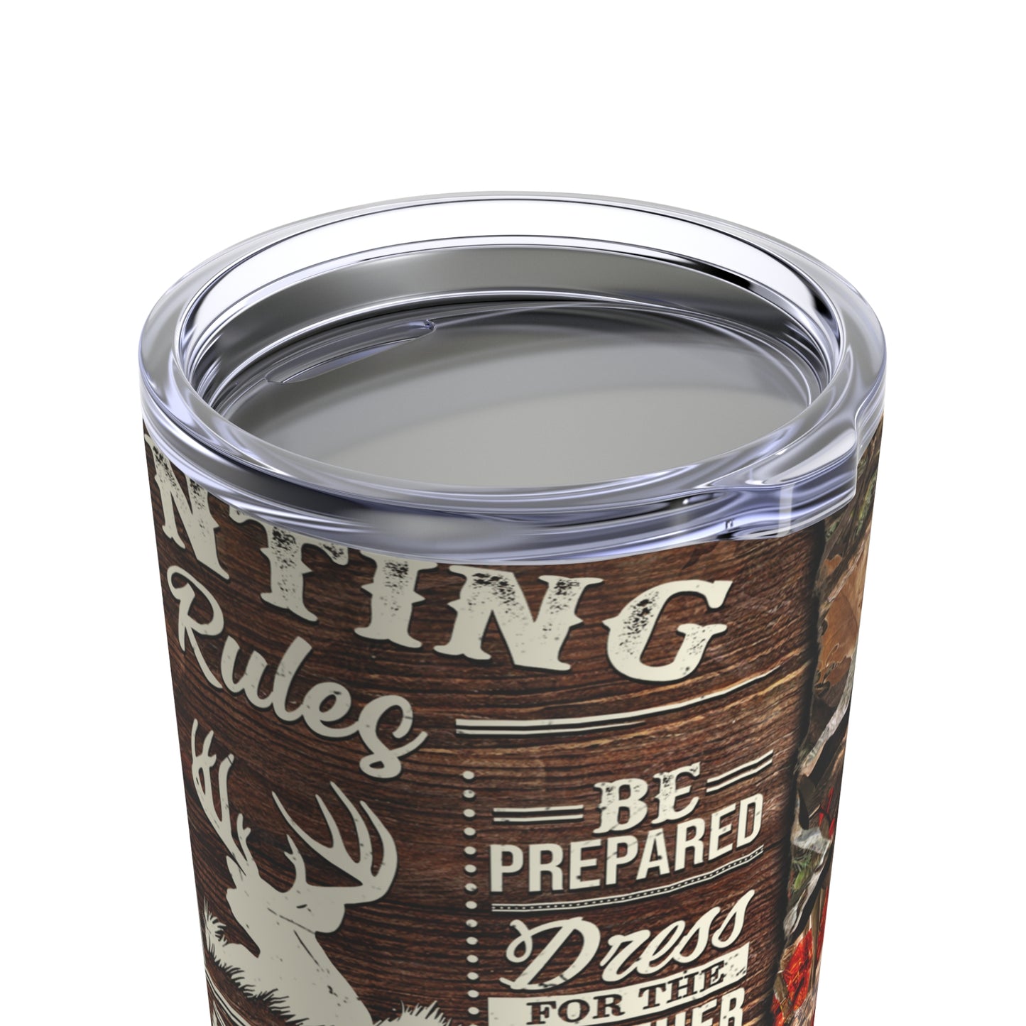 Hunting Rules Buck Skinny Steel Tumbler with Straw, 20oz