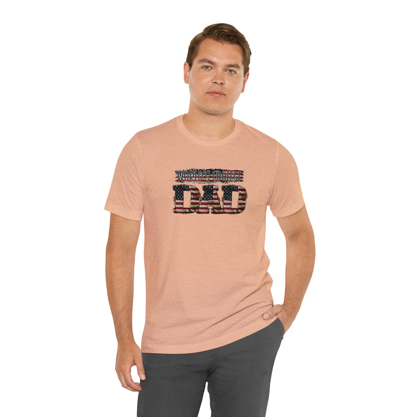 Worlds Coolest Dad Print Jersey Short Sleeve Tee