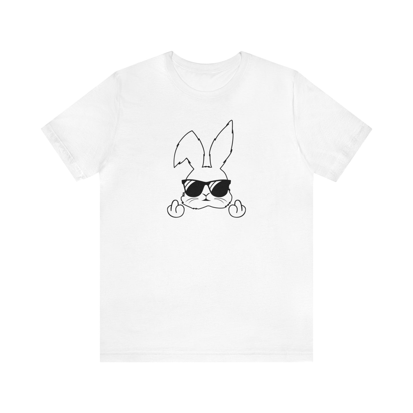 Flipping Bunny Print Jersey Short Sleeve Tee