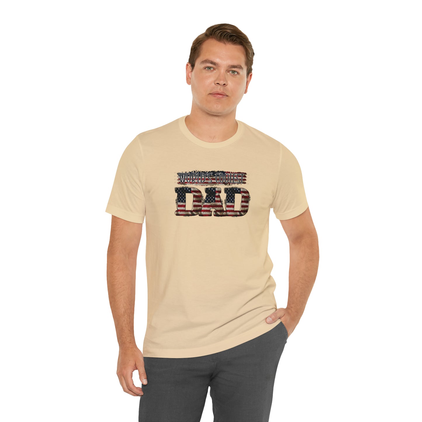 Worlds Coolest Dad Print Jersey Short Sleeve Tee