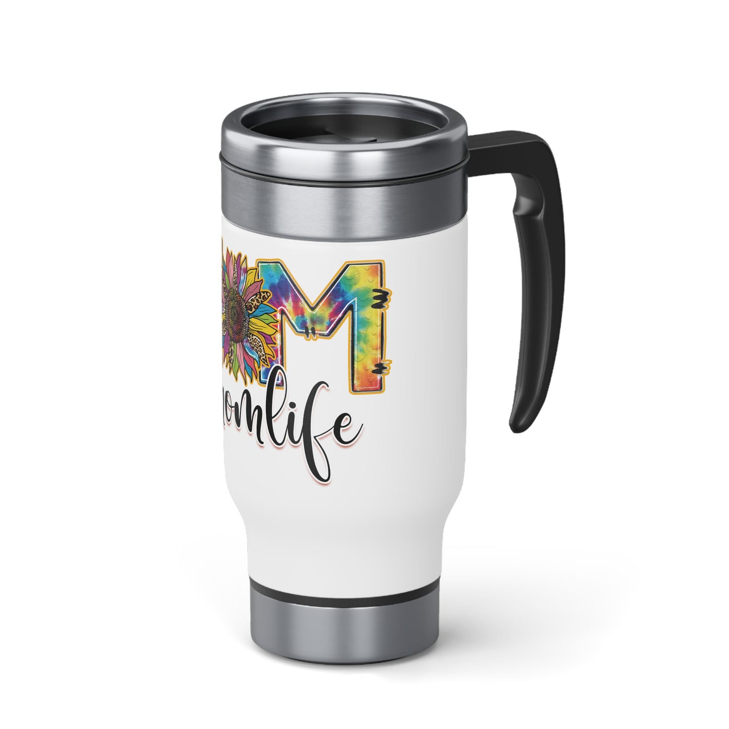 #MOM LIFE Stainless Steel Travel Mug with Handle, 14oz