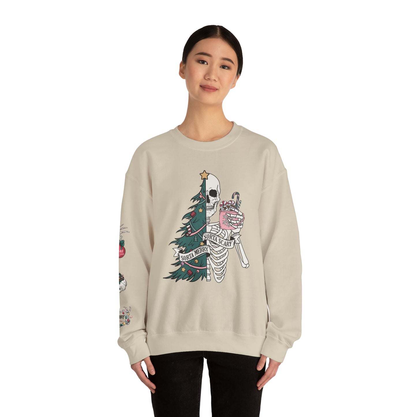 Kinda Merry Kinda Scary, Unisex Heavy Blend™ Crewneck Sweatshirt