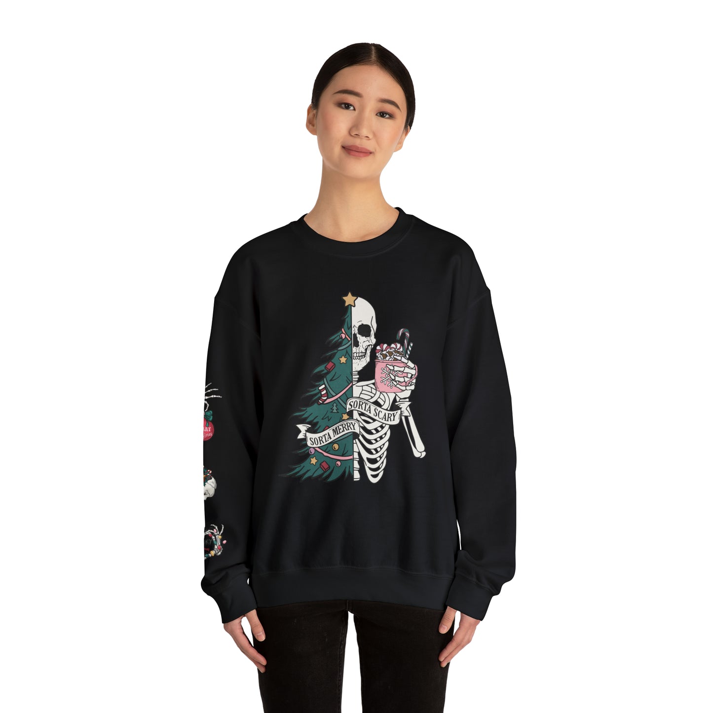 Kinda Merry Kinda Scary, Unisex Heavy Blend™ Crewneck Sweatshirt