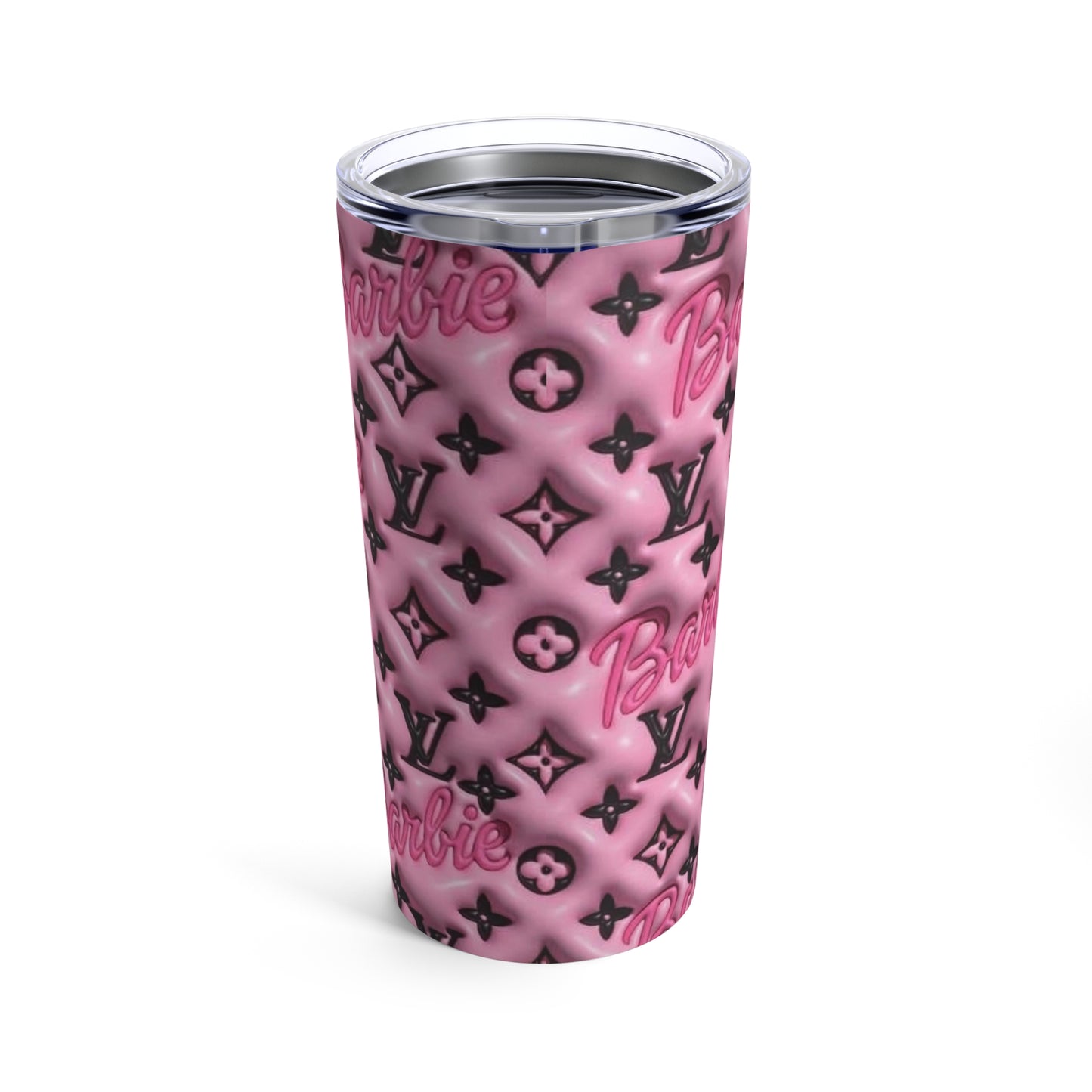 Pink Barbie Print, Skinny Steel Tumbler with Straw, 20oz