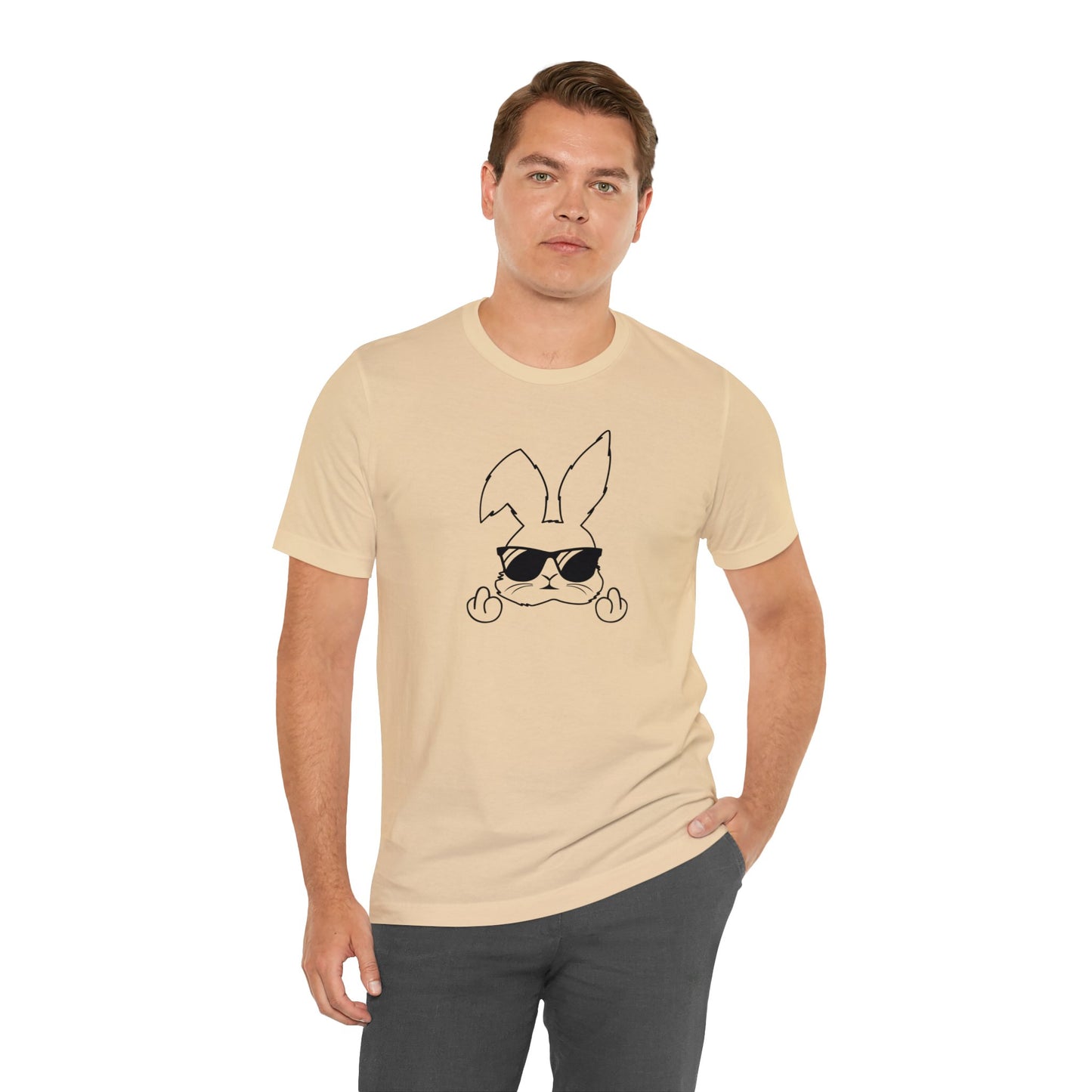 Flipping Bunny Print Jersey Short Sleeve Tee