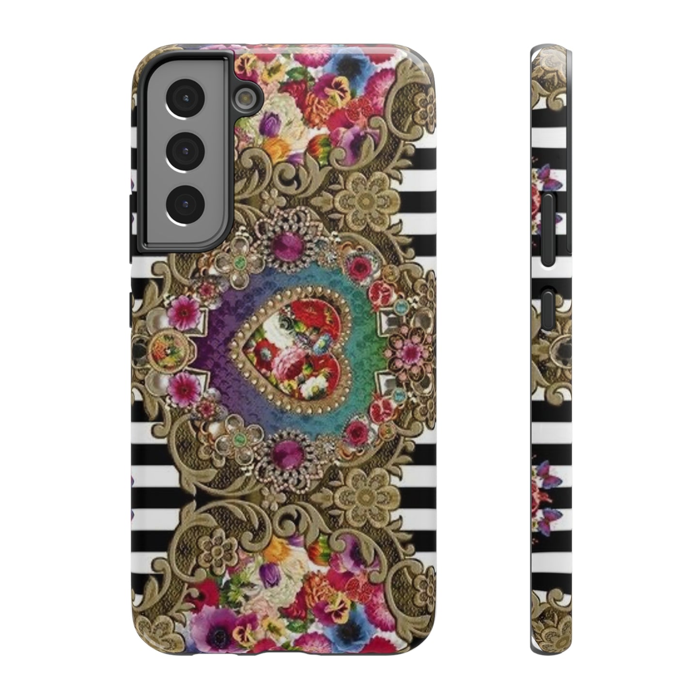 Jewel Heart Print Impact-Resistant Cases