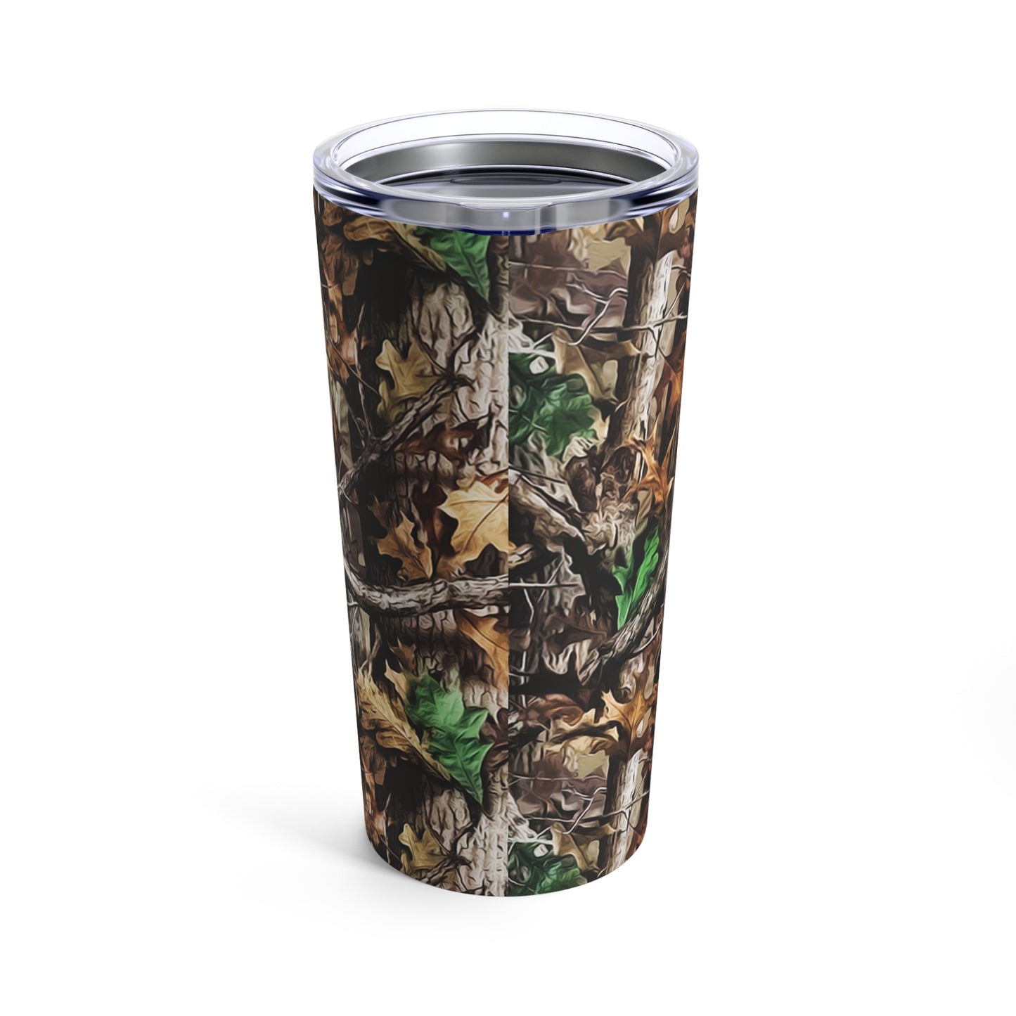 Camouflage Full Wrap Skinny Steel Tumbler with Straw, 20oz