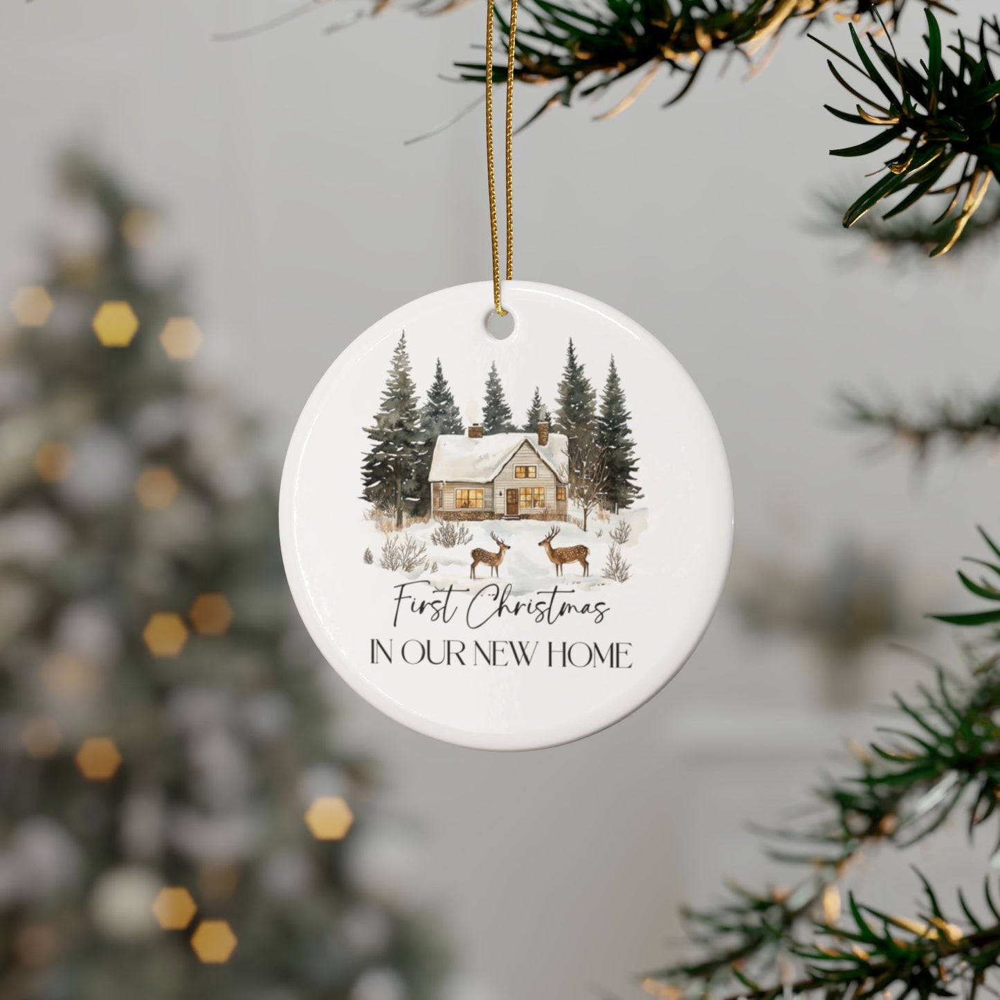 Ceramic Ornaments - Our First Home 2024 Evergreens