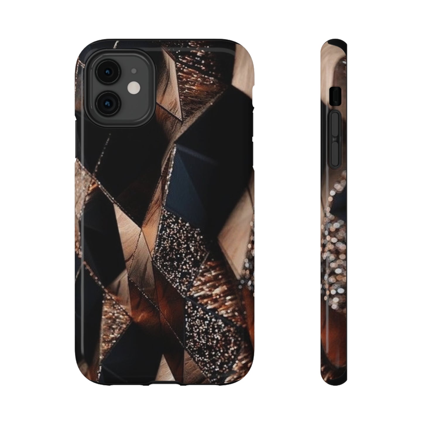 Black/Gold Print Impact-Resistant Cases