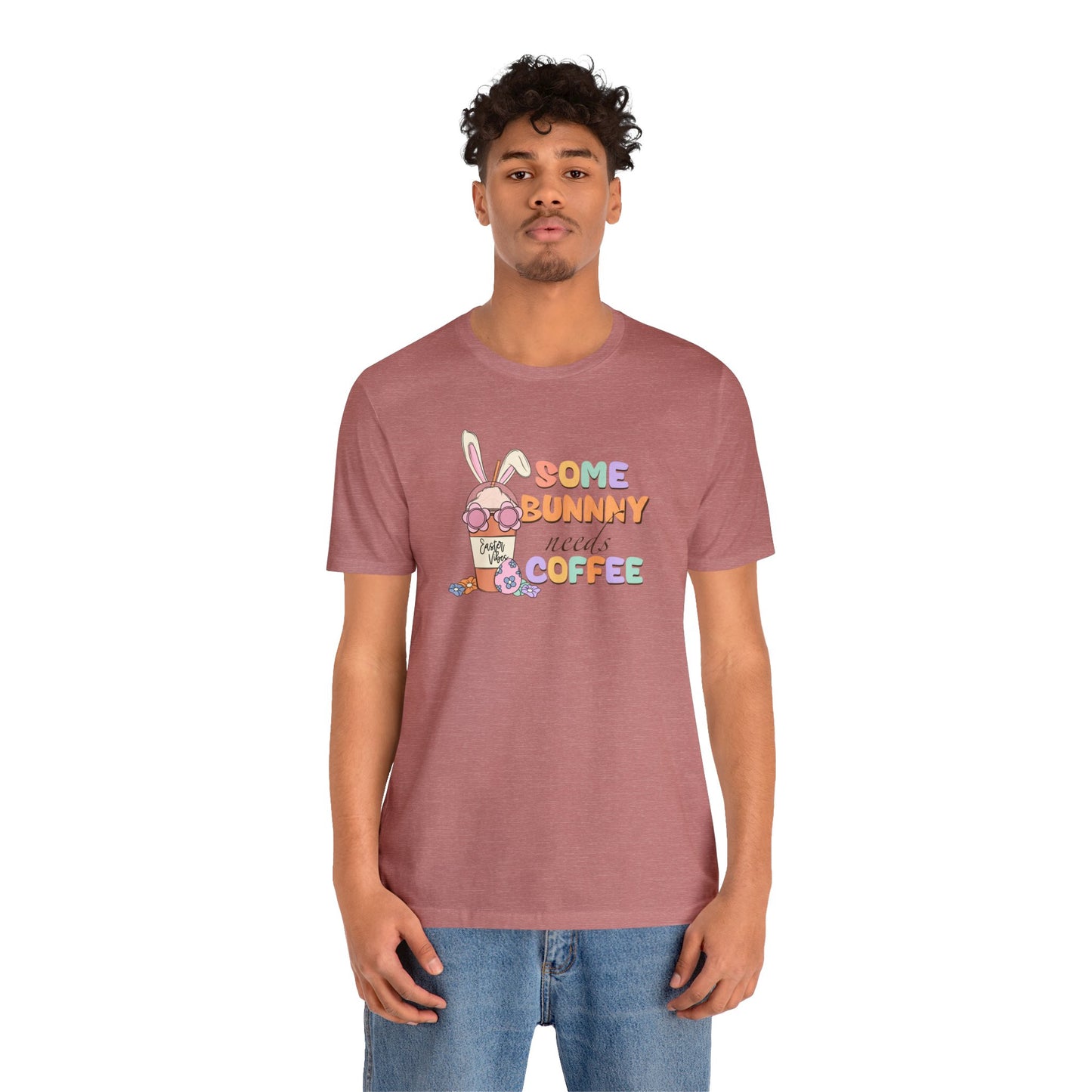 Some Bunny Needs Coffee Print Jersey Short Sleeve Tee
