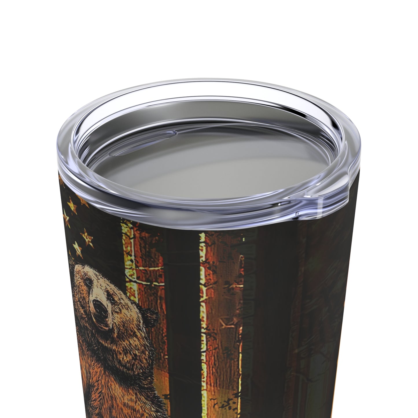 Bad A$$ Papa Bear Print, Skinny Steel Tumbler with Straw, 20oz