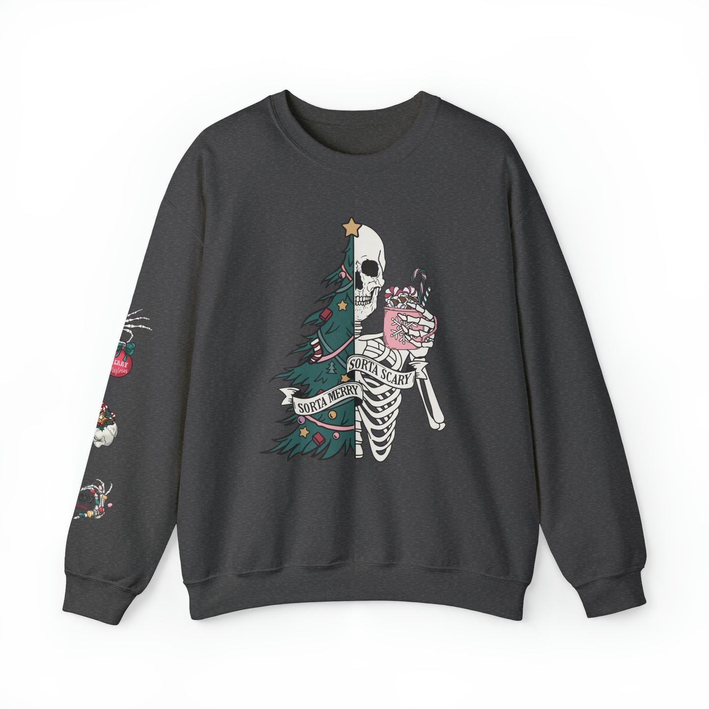 Kinda Merry Kinda Scary, Unisex Heavy Blend™ Crewneck Sweatshirt
