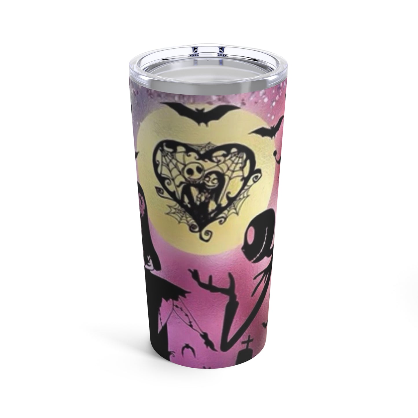 Jack and Sally, Skinny Steel Tumbler with Straw, 20oz