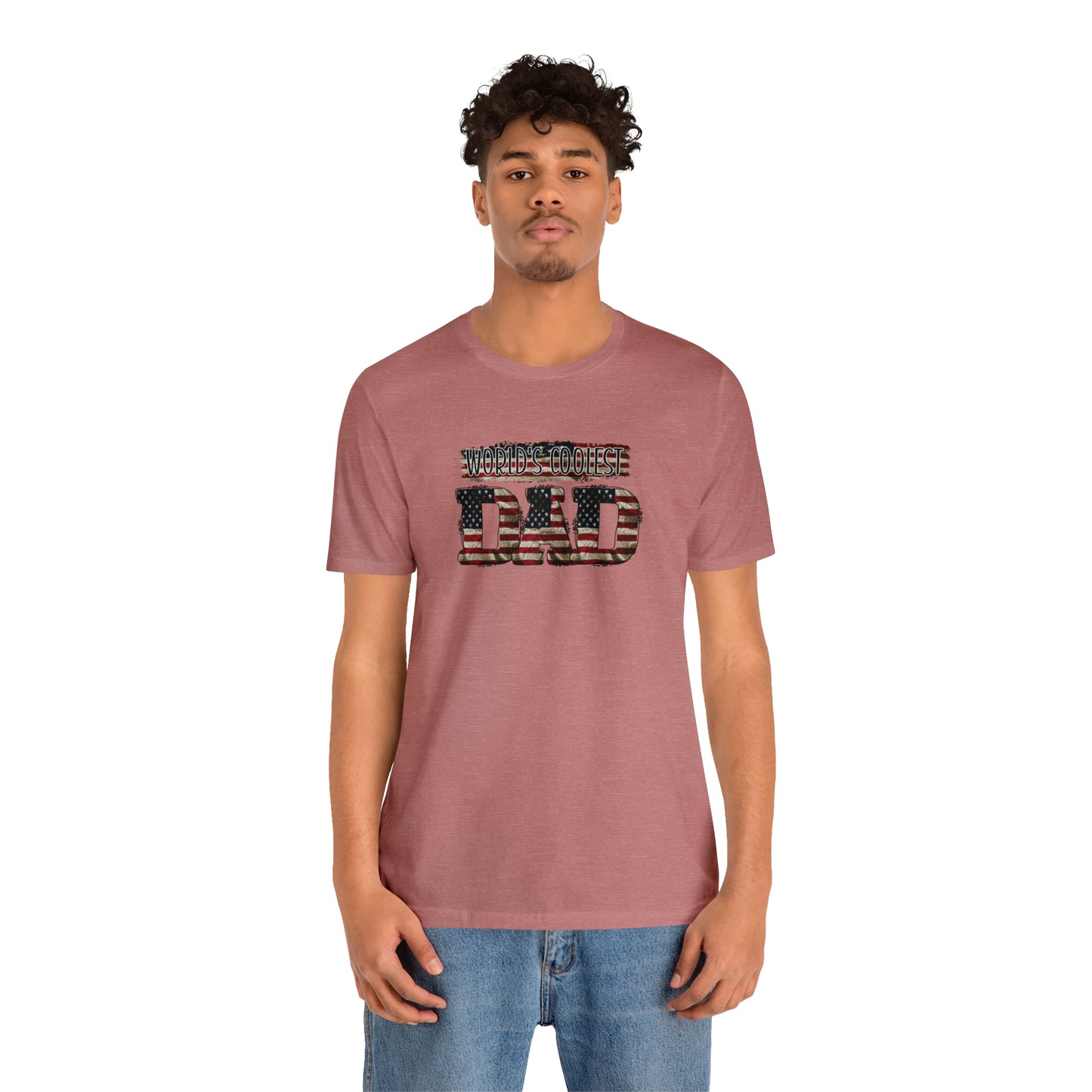 Worlds Coolest Dad Print Jersey Short Sleeve Tee