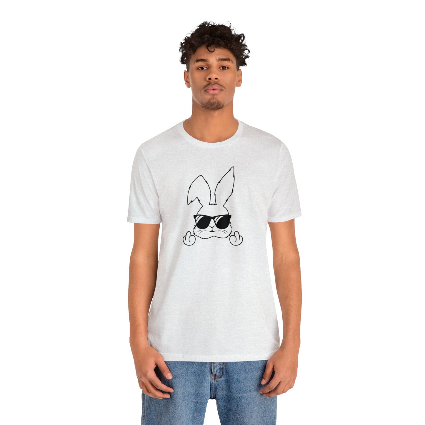 Flipping Bunny Print Jersey Short Sleeve Tee