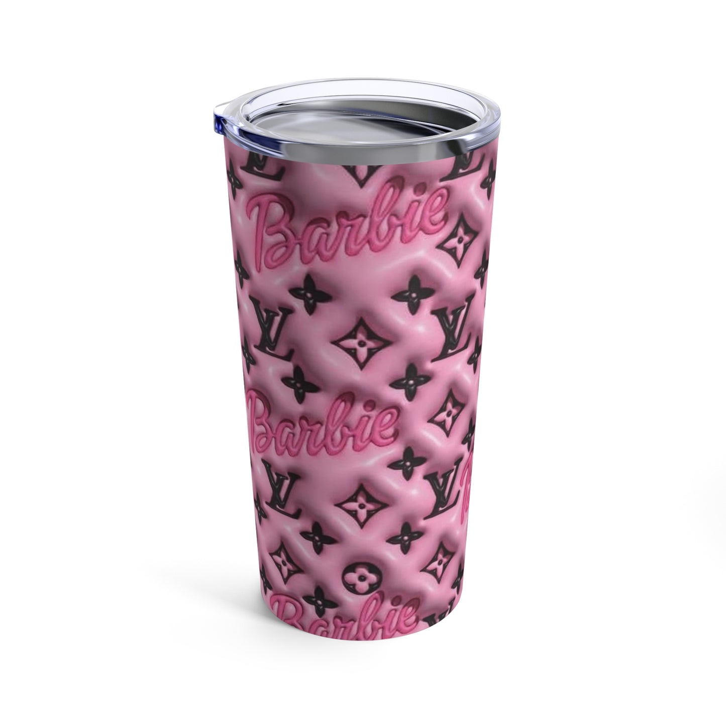Pink Barbie Print, Skinny Steel Tumbler with Straw, 20oz