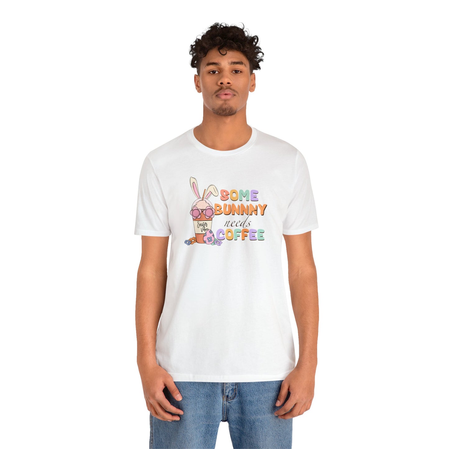 Some Bunny Needs Coffee Print Jersey Short Sleeve Tee