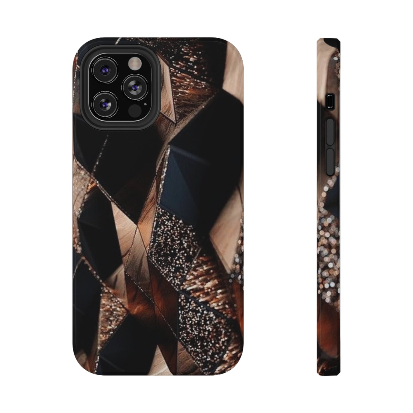 Black/Gold Print Impact-Resistant Cases