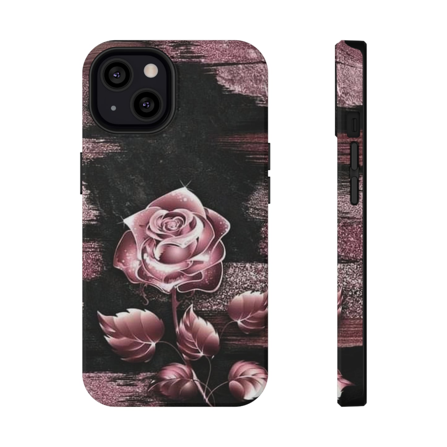 Pink Rose Print Impact-Resistant Cases