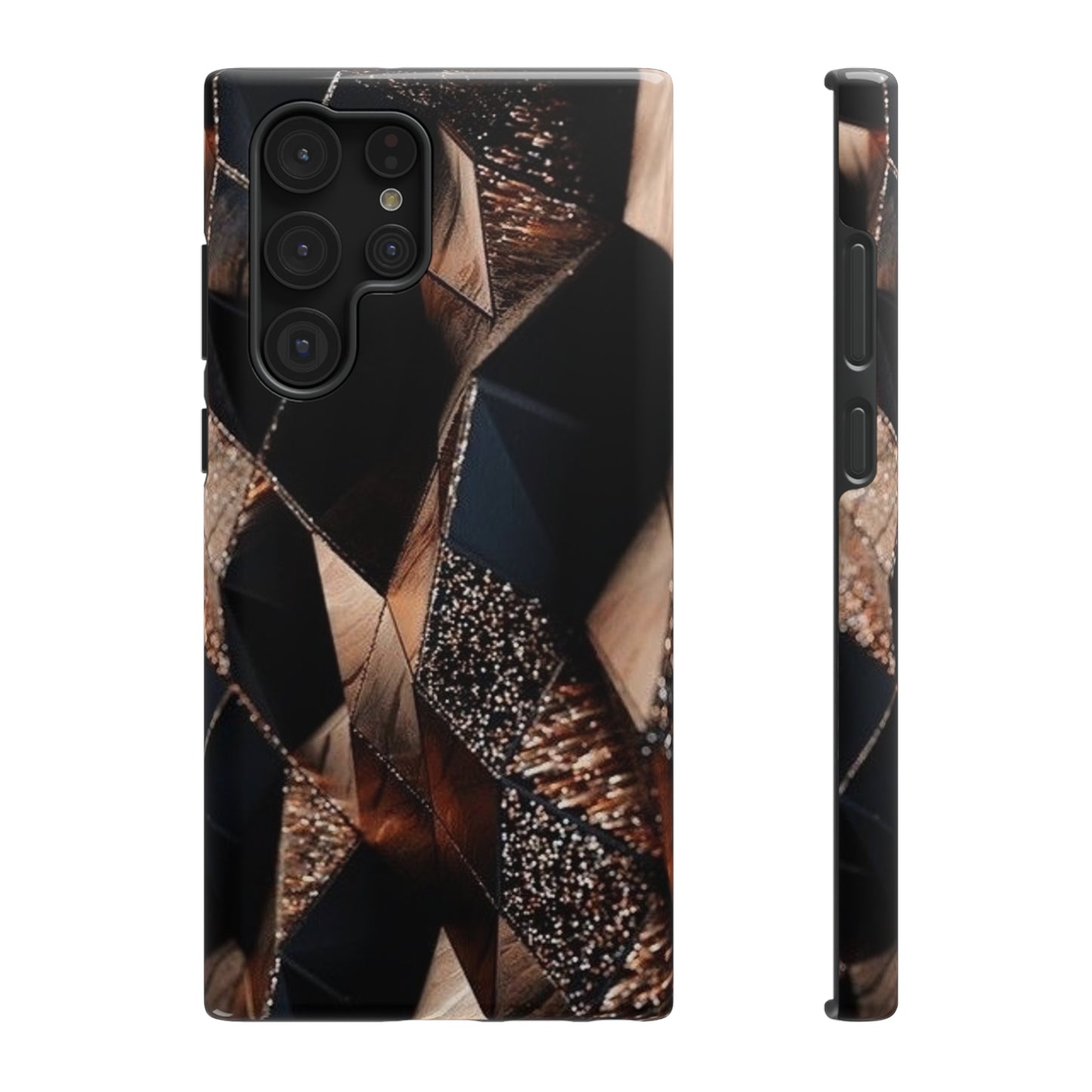 Black/Gold Print Impact-Resistant Cases