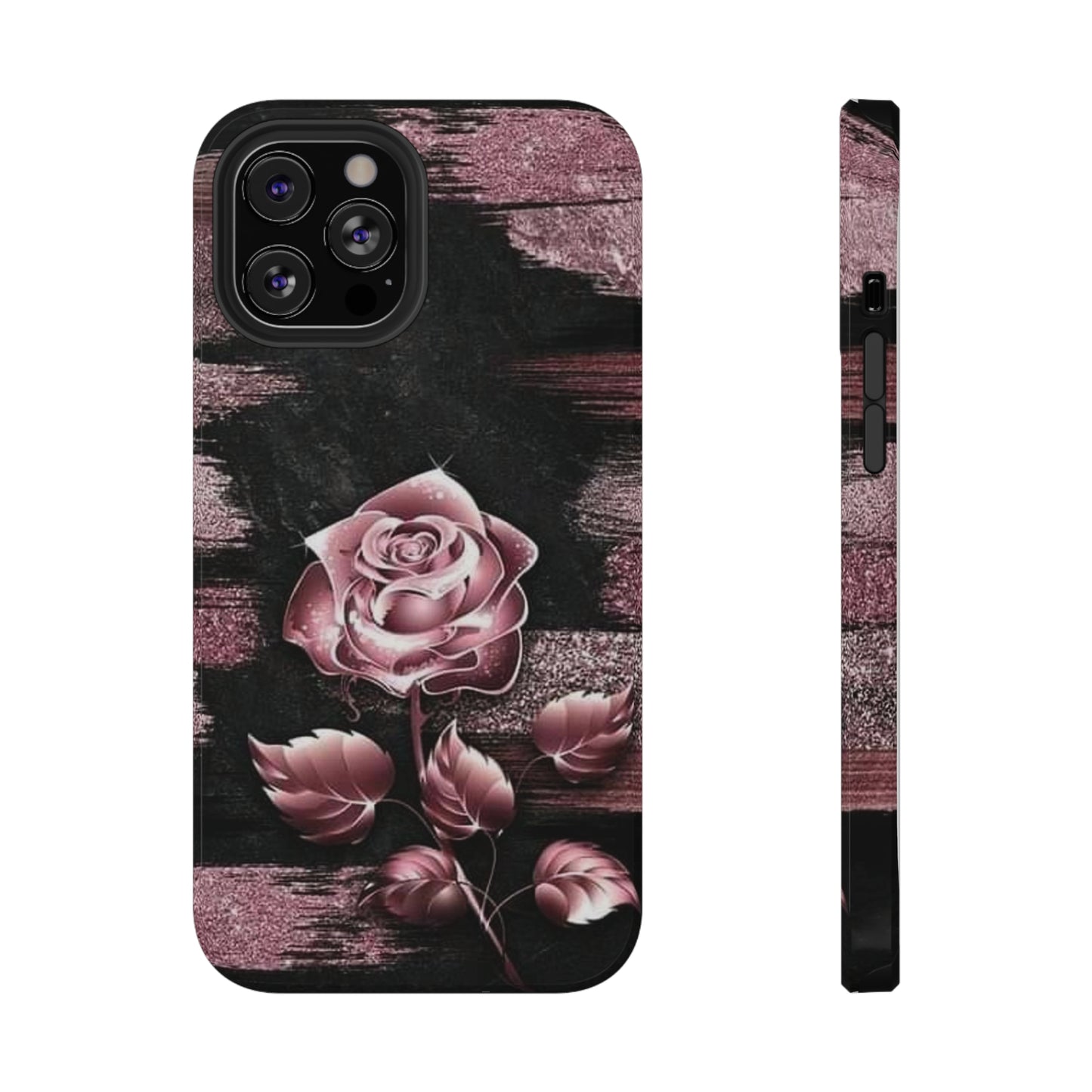 Pink Rose Print Impact-Resistant Cases