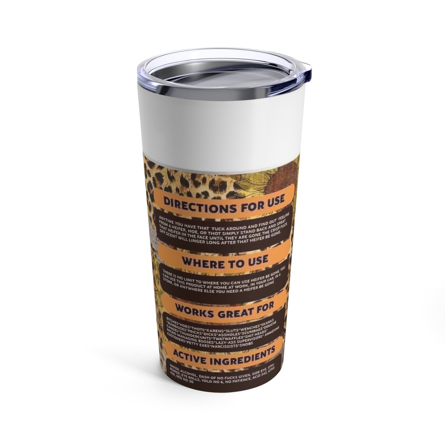 Heifer Be Gone Print, Skinny Steel Tumbler with Straw, 20oz