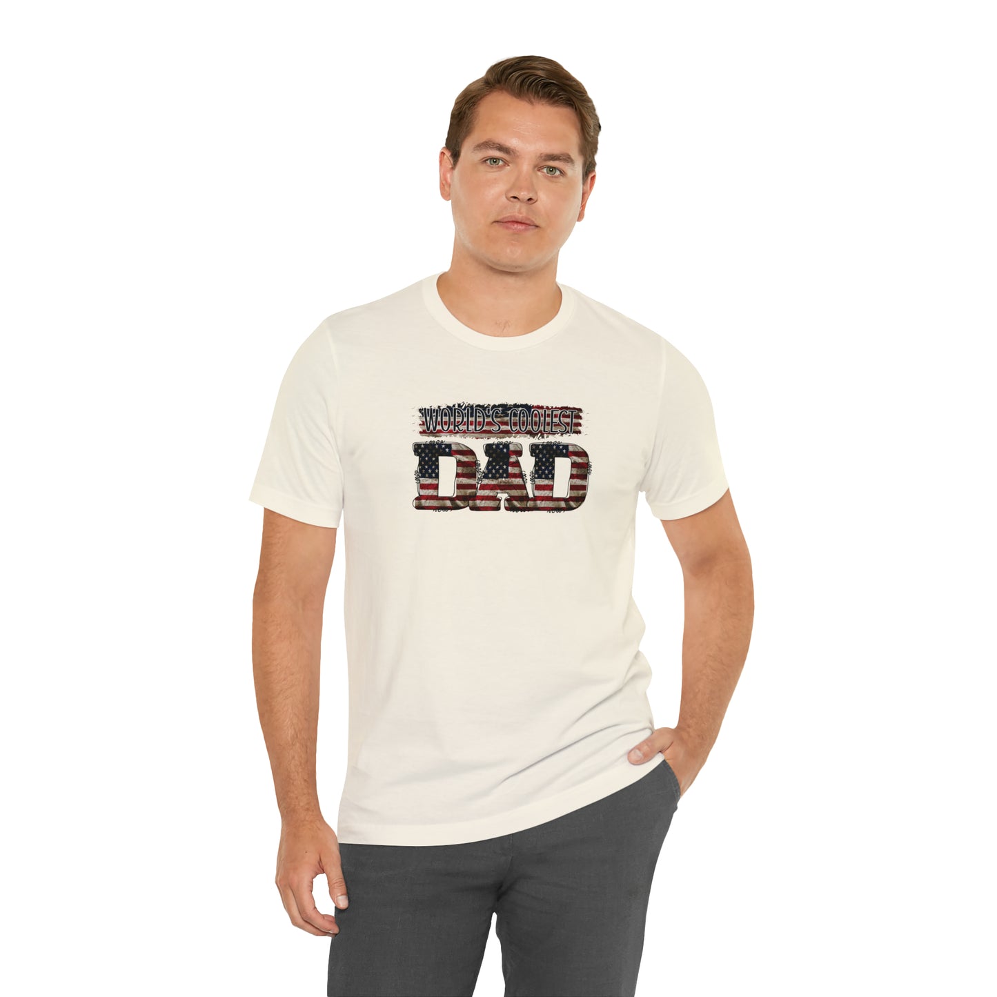 Worlds Coolest Dad Print Jersey Short Sleeve Tee