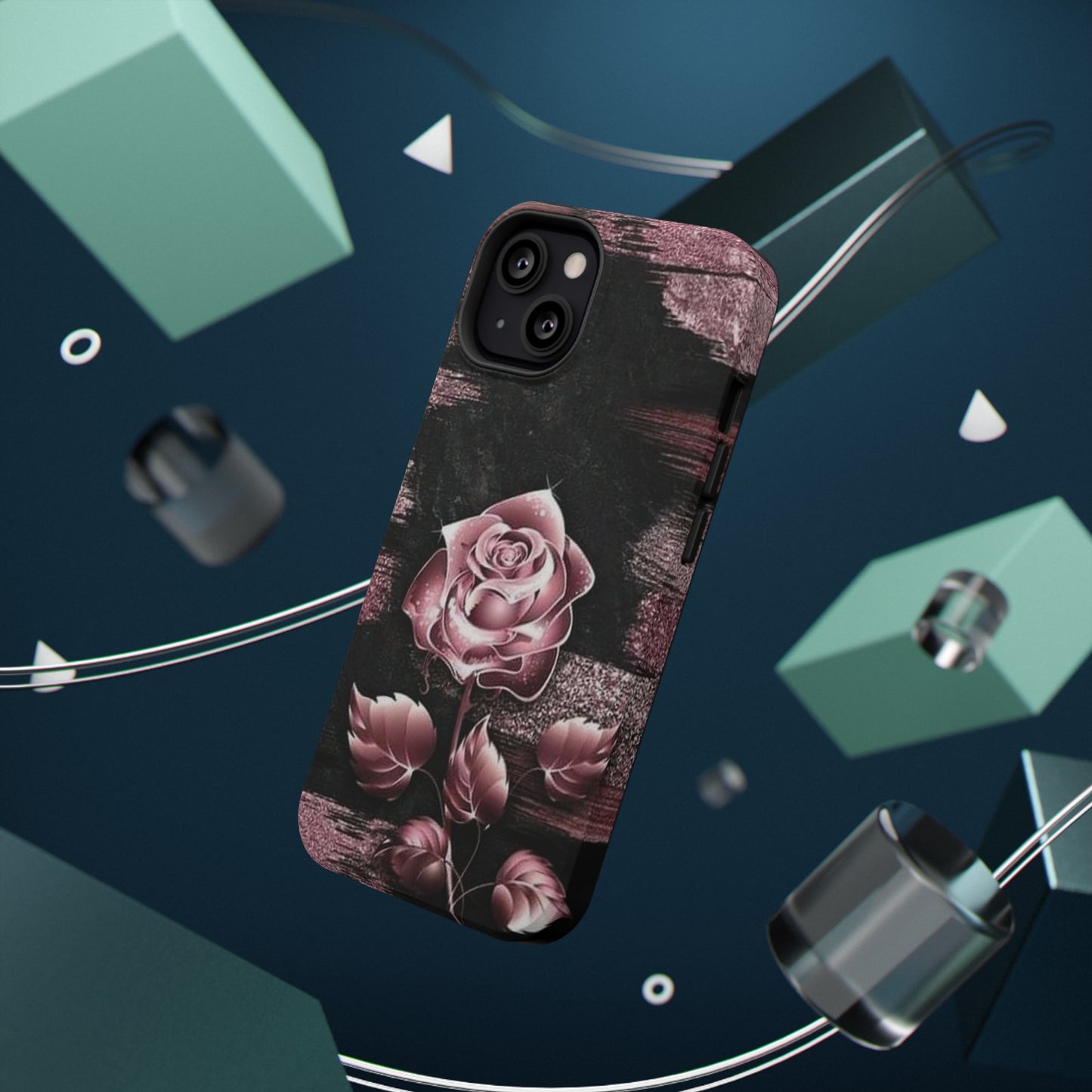 Pink Rose Print Impact-Resistant Cases
