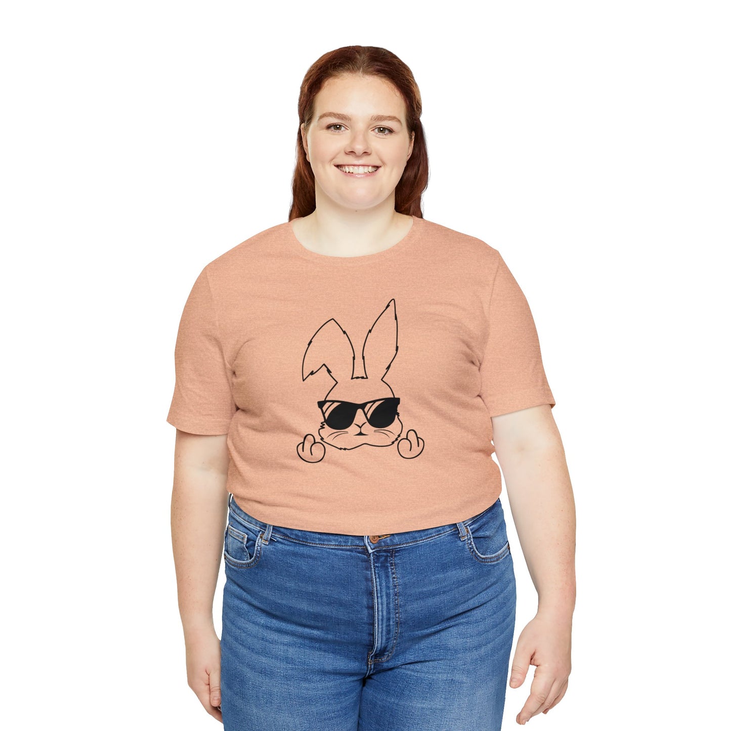 Flipping Bunny Print Jersey Short Sleeve Tee