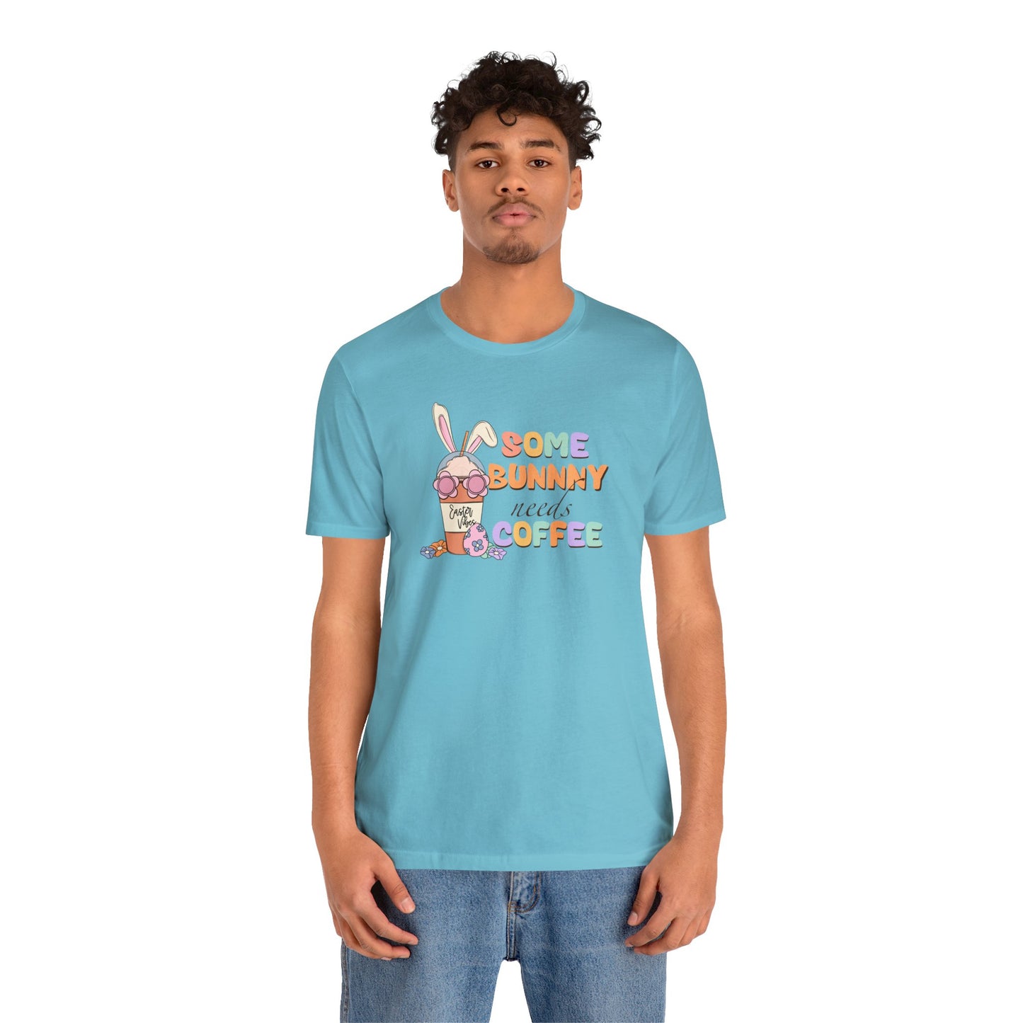 Some Bunny Needs Coffee Print Jersey Short Sleeve Tee