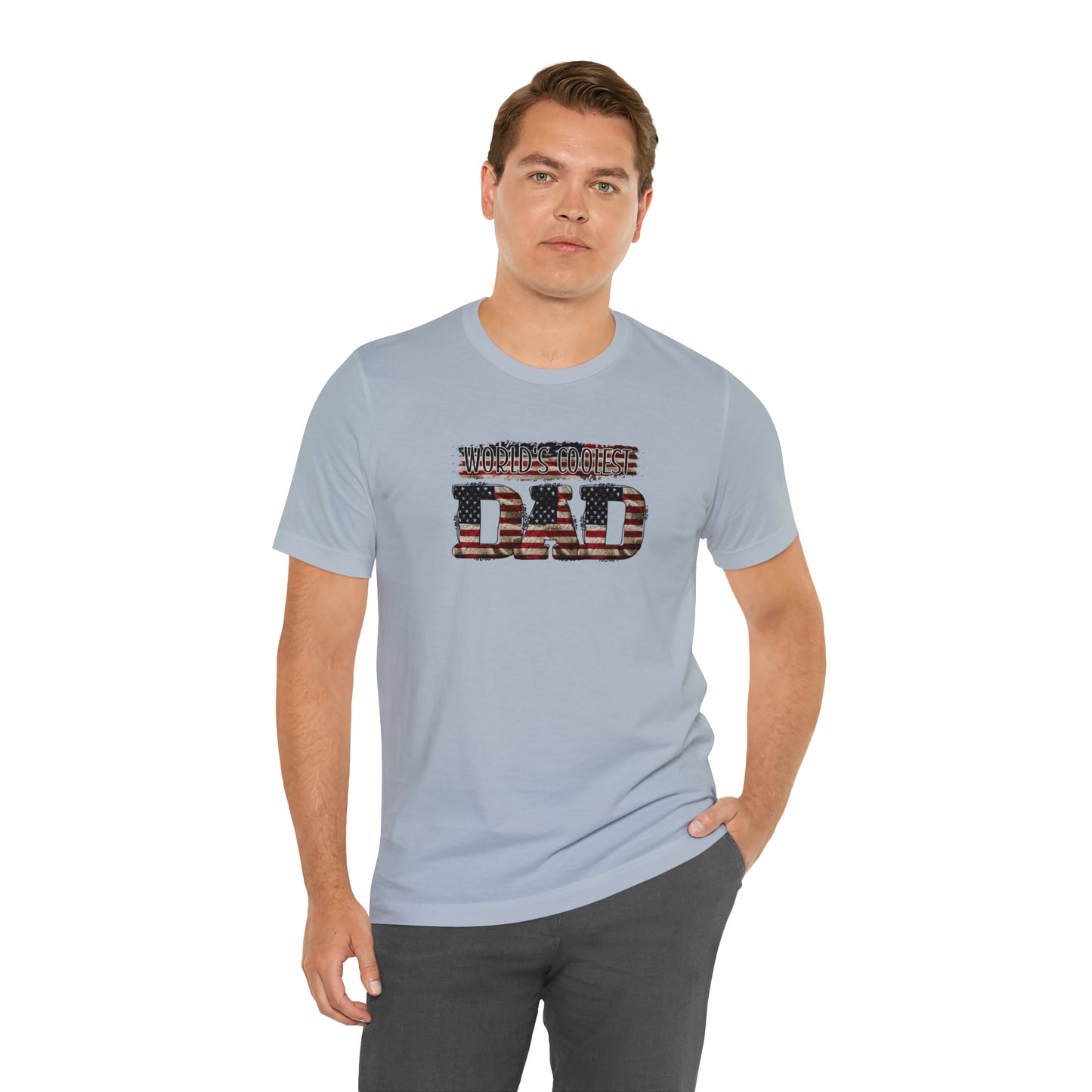 Worlds Coolest Dad Print Jersey Short Sleeve Tee
