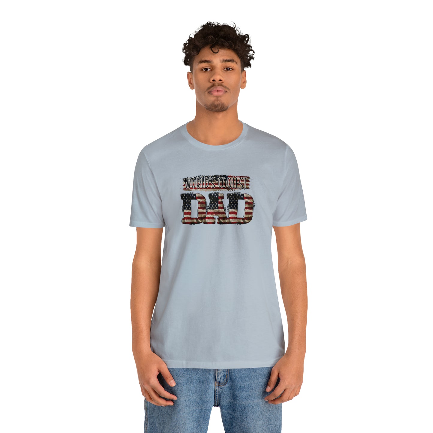 Worlds Coolest Dad Print Jersey Short Sleeve Tee