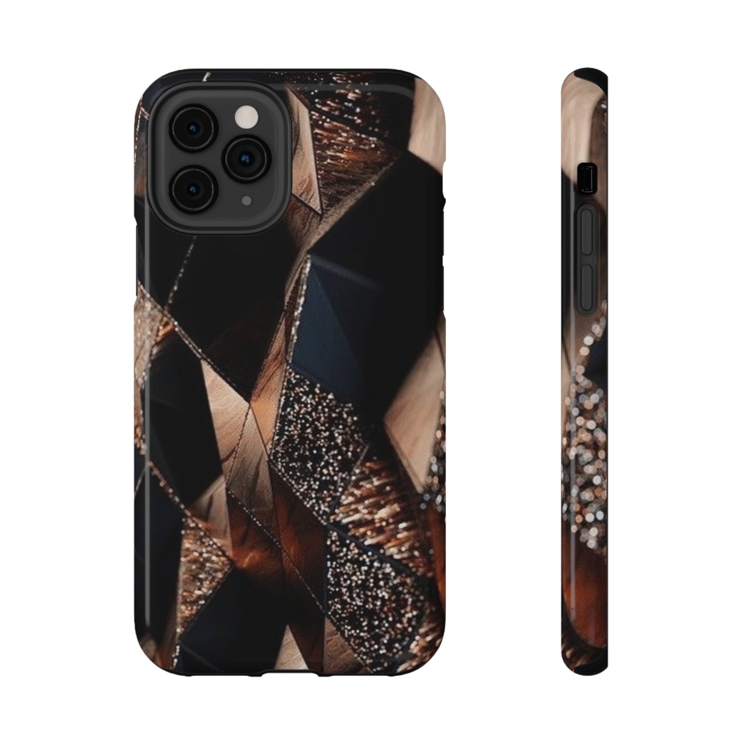 Black/Gold Print Impact-Resistant Cases